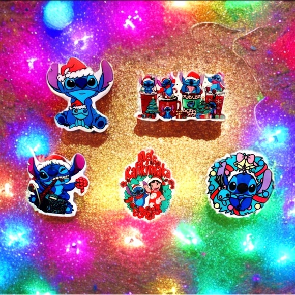 Handmade Other - Handmade Lilo & Stitch Magnets Set Of 5, Christmas Series - Mele Kalikimaka